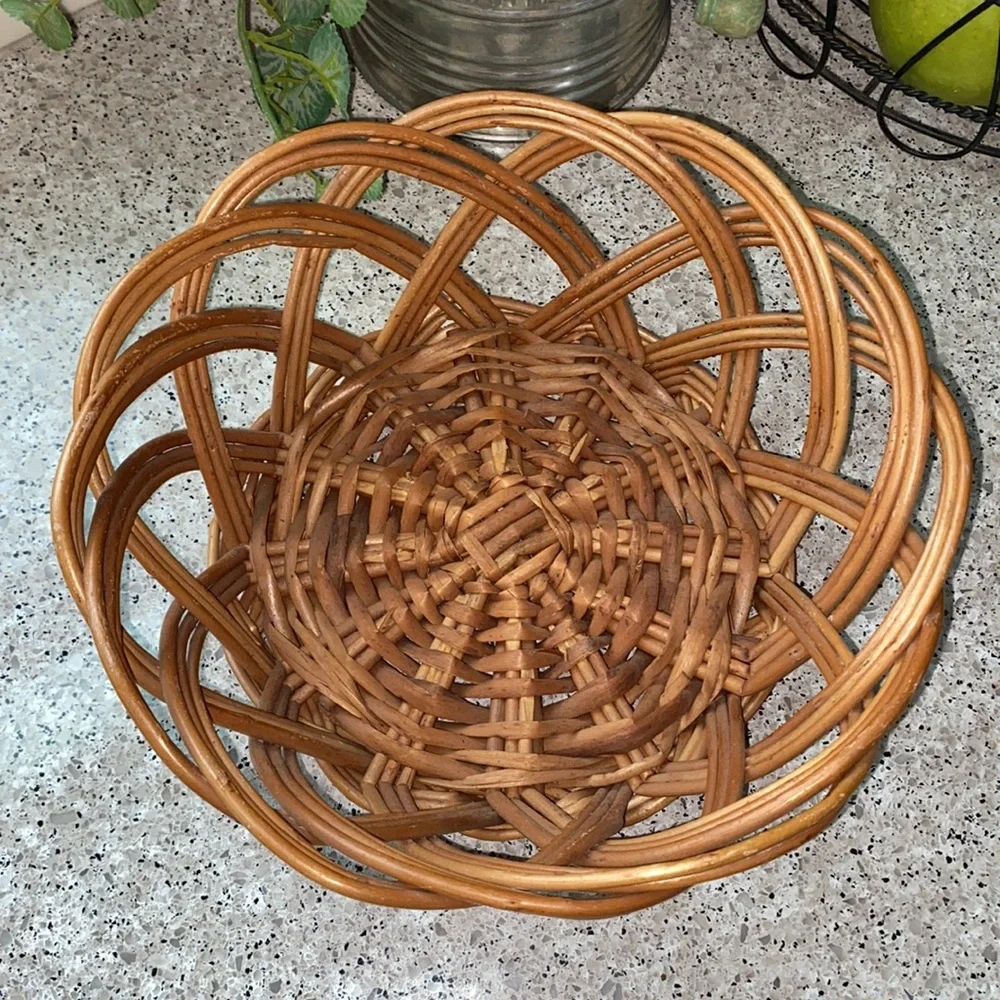 3 Vintage Hand Woven Baskets